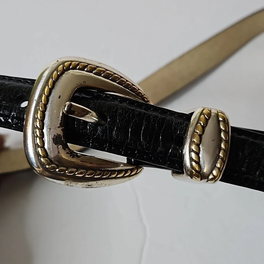 Genuine Italian Leather Belt size L Black Pre-owned